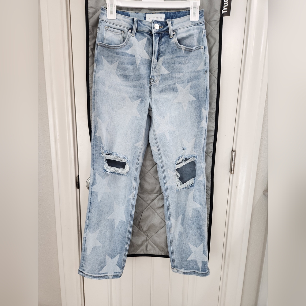 Risen Star Distressed Straight Jeans